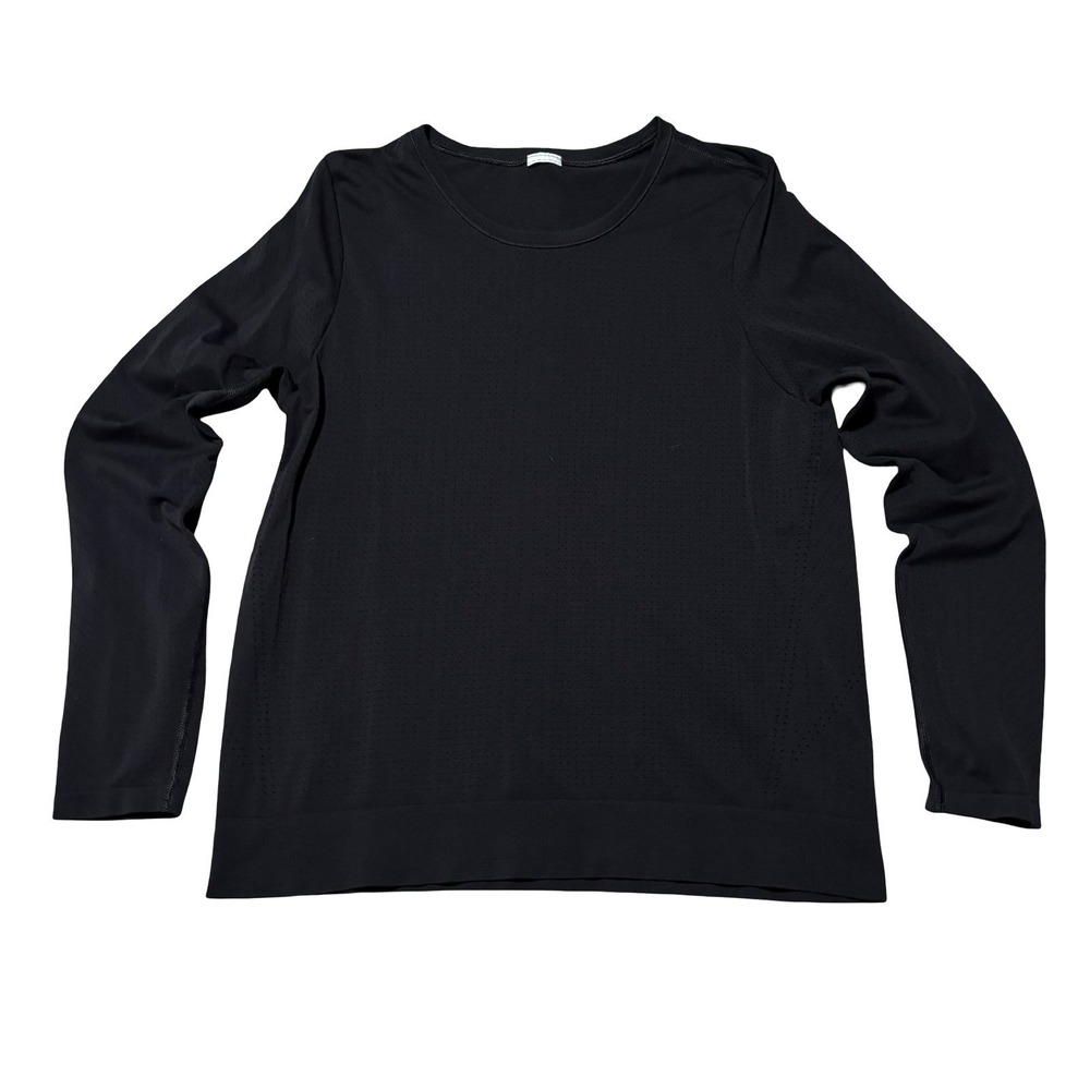 Athleta Women's Long Sleeve Activewear Top Black Size Small 18.5 x 24